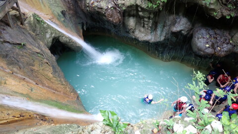2 falls ending in a pool